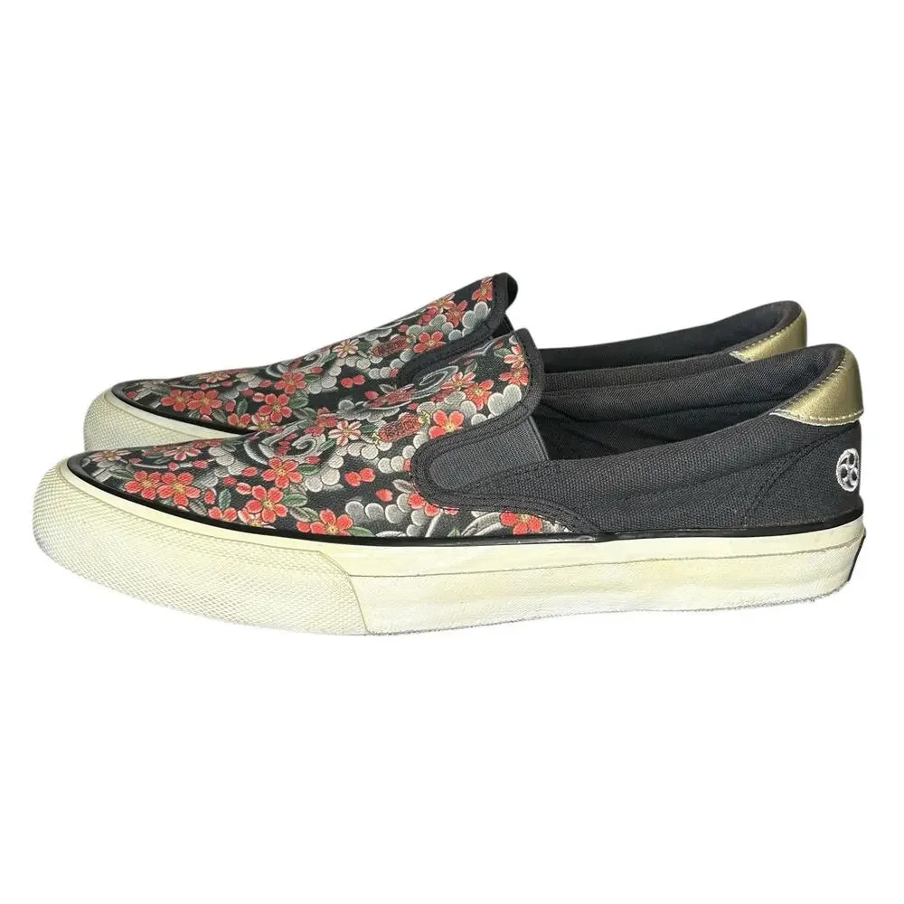 Three Tides Tattoo X Ubiq Slip On Shoes Mens 11 Sakura Fubuki Mutsuo Street RARE